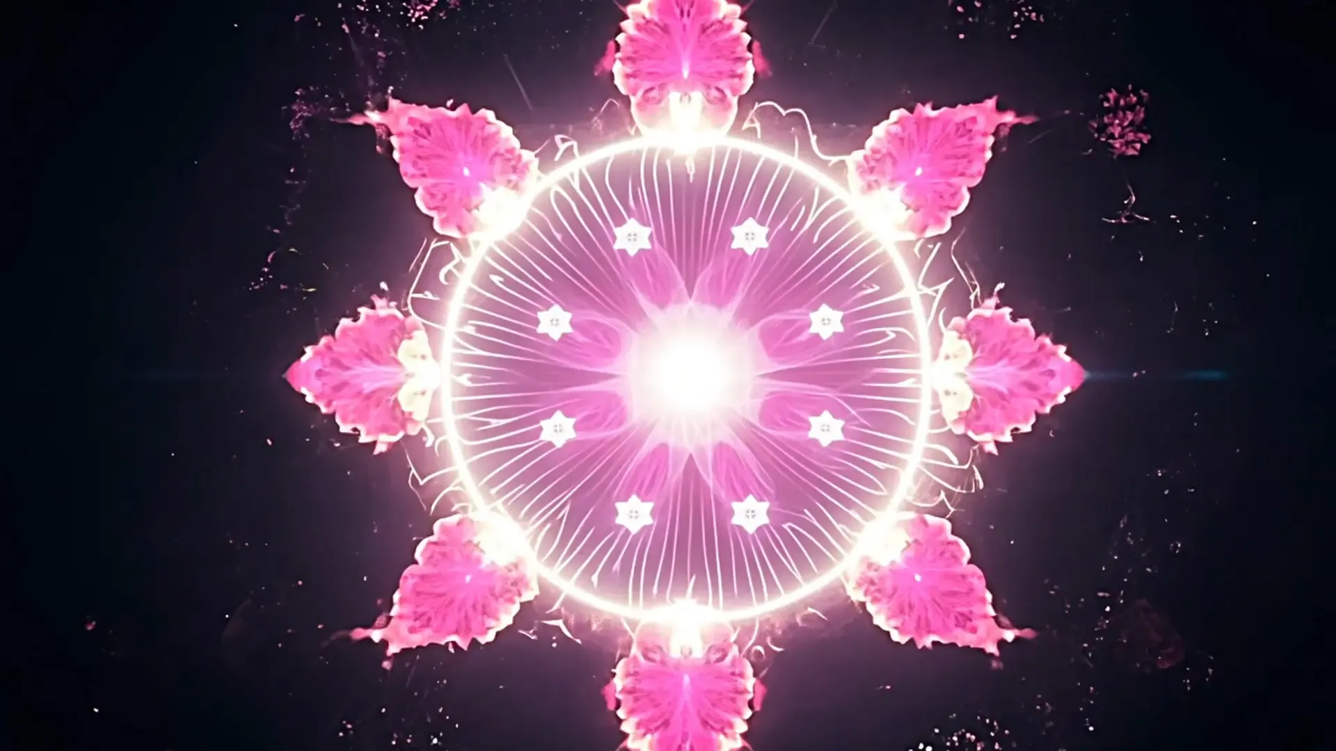 Glowing Floral Mandala Overlay for Meditation and Yoga Logo Animation